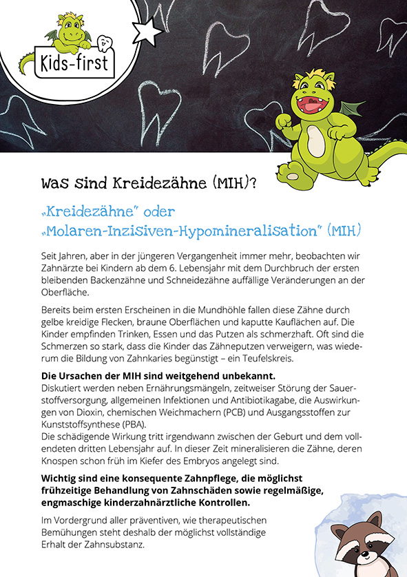 Kids-first Bad Aibling Infozettel Kreidezähne
