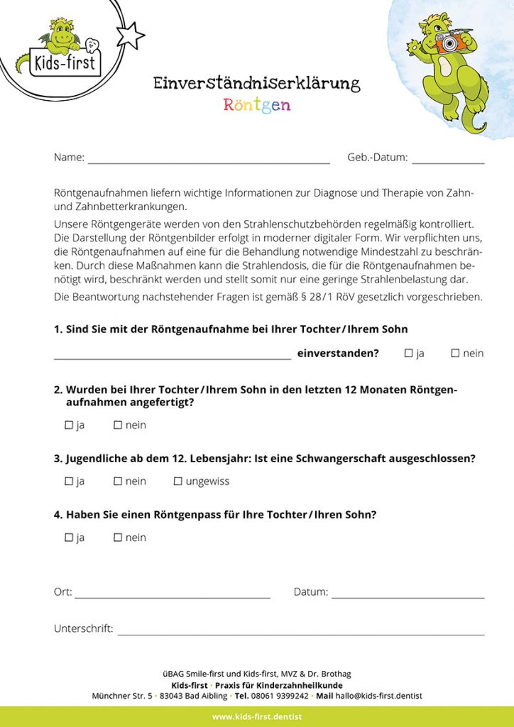Kids-first Merkblatt: Röntgen-Einverständnis zum Downloaden